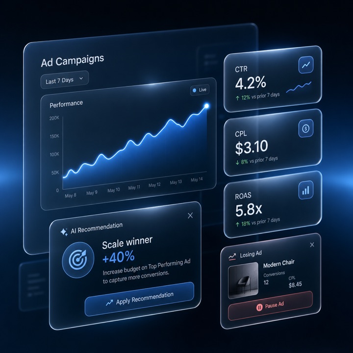 Runs and optimizes your Meta ads